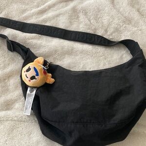 BAGGU Black Crossbody Bag with Keychain